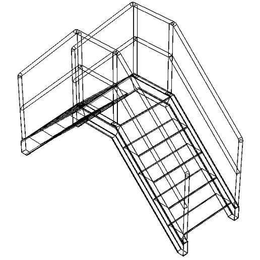 3MF file Industrial Steel Crossover Stair 🧑‍🏭 ・Design to download and ...