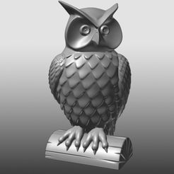 Owl_FacingRight_02_display_large.jpg 3D-Datei Eulenstatue nach links gerichtet kostenlos・3D-Drucker-Design zum herunterladen, cushwa