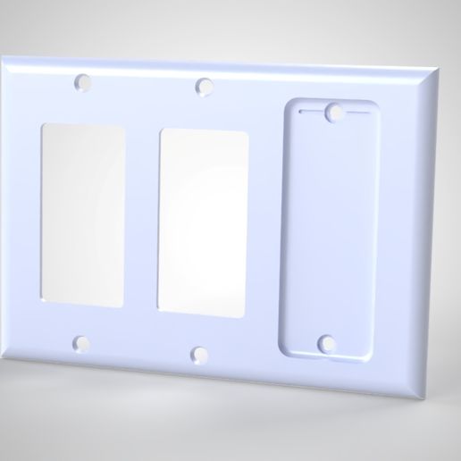 Triple Gang Hue Remote Holder (Standard + Oversized) 3D model