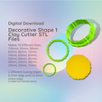 Cover-7.png Decorative Shape 1 Clay Cutter - Ornate STL Digital File Download- 18 sizes and 2 Earring Cutter Versions, cookie cutter