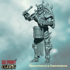 Drummer-Copy.jpg Free STL file Morta Legion - Morta Musician・3D printable model to download