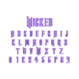 wicked font.obj WICKED tipo de letra alfabeto letras números