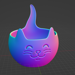 Cat-Pot.png Archivo STL Maceta para gatos・Modelo imprimible en 3D para descargar