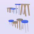 stlpck2.png Low Poly Stool Pack