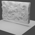 2.png Ocean Life 3D STL File for FDM Printing - Layered Sea Wall Art with Shark, Dolphin and Jellyfish - Underwater Relief Sculpture for DIY 3D Print