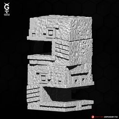 Stacked-Stone-Lizard-Heads-04.jpg STL file Stacked Stone Lizard Heads (2 Blocks)・3D print model to download