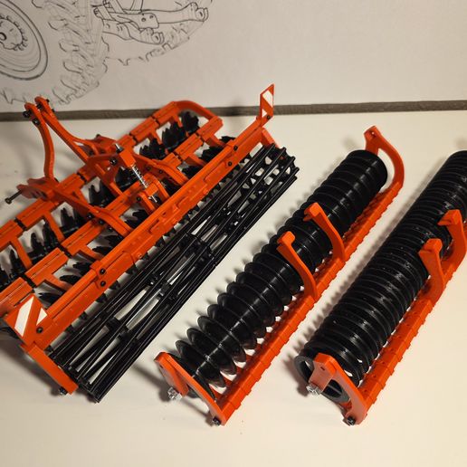 1/14 Tractor Harrow 25 cm Working Width - 3D model önizlemesi