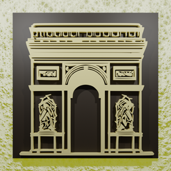 rendu-arc-de-triomphe.png Archivo STL Decoración mural Arco del Triunfo・Modelo para descargar e imprimir en 3D