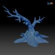 BranchMiddle.jpg Southern four-horned chameleon Triocerus quadricornis file with full-size texture STL 3D print high polygon - modeled in Zbrush with tree/branch