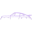 244.obj Porsche 911 (930) Turbo Silhouette - Legendary "Whale Tail" Wall Art - 3D & Vector Design OBJ + DWG