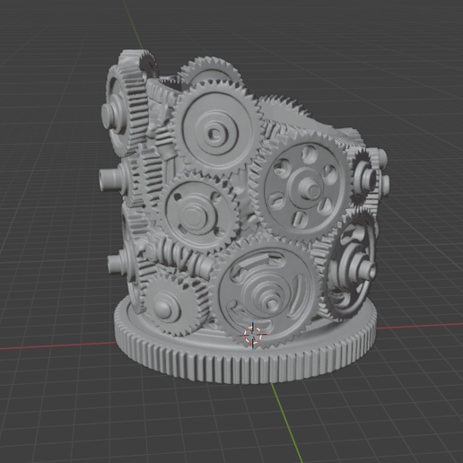 : Steampunk Industrial Gear Pen Holder - Mechanical Desk Organizer