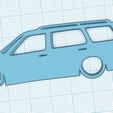 Web-capture_14-10-2023_144638_www.tinkercad.com.jpeg Volkswagen Mk3 Golf Variant Estate Kombi Wagon VW Silhouette Keyring