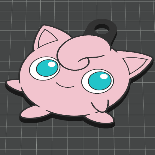 Jigglypuff Keychain - Kanto Collection (Multicolor .3mf & Single Color .stl)