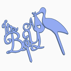 itsaboy.png Fichier STL Dessus de gâteau "It's a Boy" (C'est un garçon)・Design pour imprimante 3D à télécharger