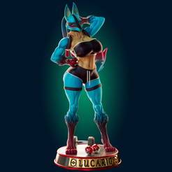 Preview1.png STL file Lucario Thicc Muscle Mommy - 4 Furry variation 3D Print Model・Design to download and 3D print