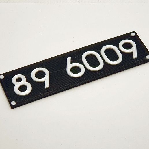 GERMAN STEAM LOCOMOTIVE PLATE 89 6009 3D model