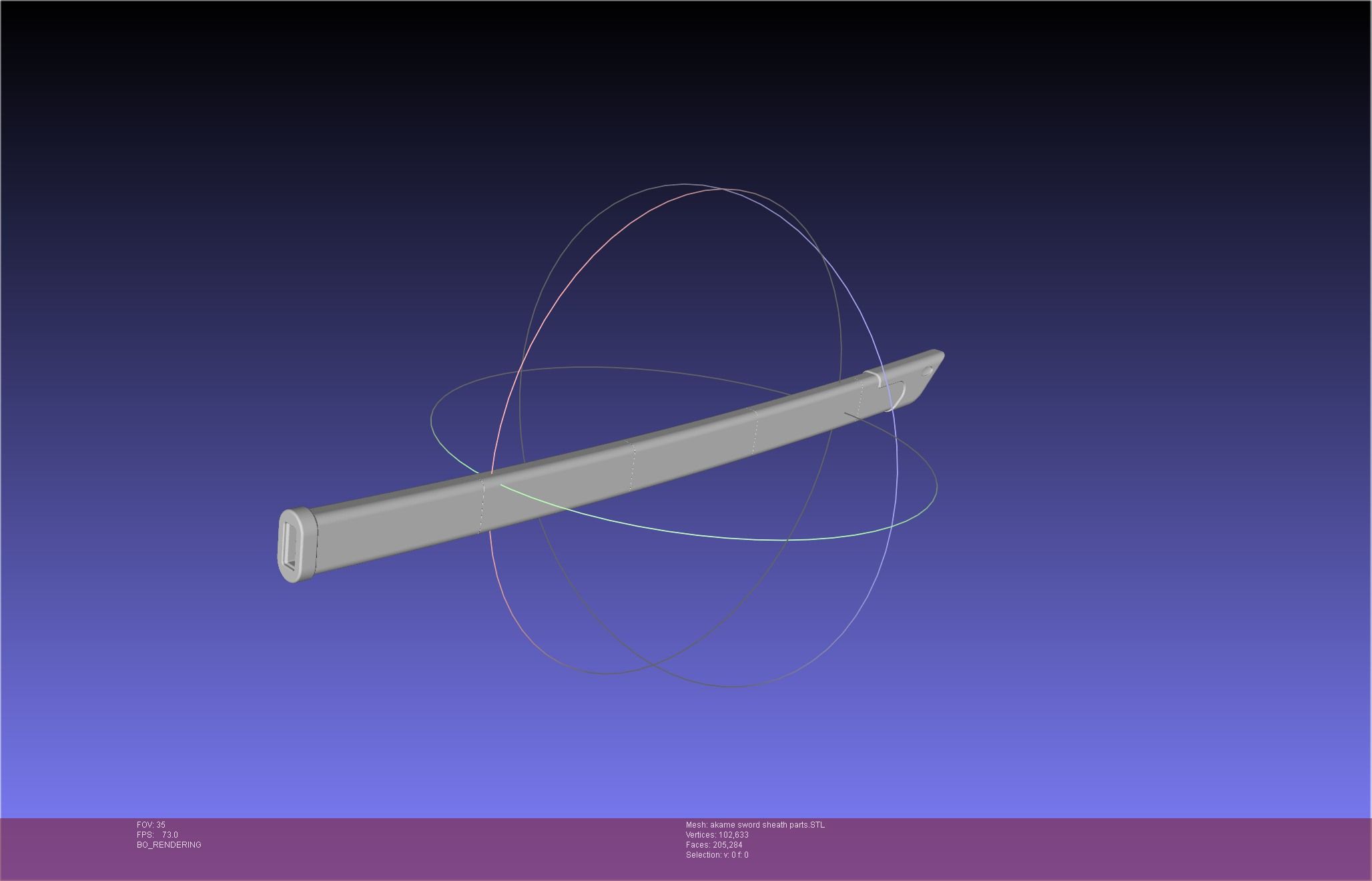 meshlab-2022-01-14-07-11-06-68.jpg STL file Akame Ga Kill Akame Sword And Sheath Printable Assembly・Template to download and 3D print, julian-danzer