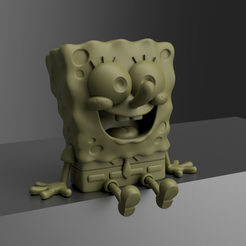 HEAD_spongebob-sitting-v12.png Fichier STL Bob l'éponge assis・Modèle à télécharger et à imprimer en 3D