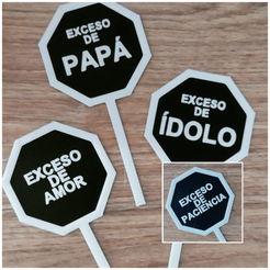Collage-10-06-2023-12.58.55.png STL file x4 Cake Toppers Dia del Padre・3D printing template to download