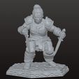 Enana-3.jpg Dwarf 3 Runnedar - Figura de cartão - OBJ - Impressão 3D em resina