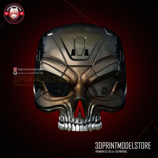 🎃 Terminator Half Mask - Halloween Skull Cosplay・ 3D File for 3D ...