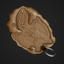 PteroKC_1.png Fichier STL Porte-clés en fossile de ptérodactyle・Idée pour impression 3D à télécharger