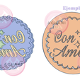 Con-amor.png Cookie Cutter - Phrases - Celebrations - With Love
