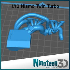 Nineteen 4) creative STL file 1/12 Nismo R32 GTR Twin Turbo Upgrade・3D printable design to download