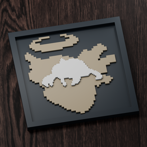 Shedinja Line - Pokemon Silhouette Frame | Gen 3 sprite style | STL