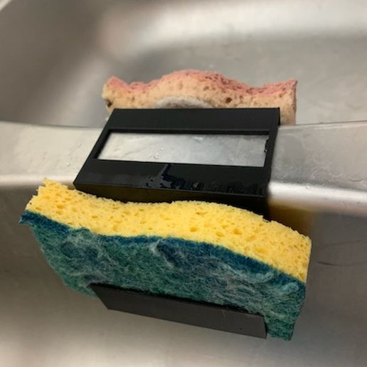 Sponge holder on double sink 3D model