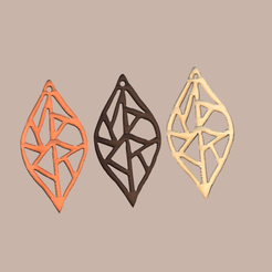leaf v2.png STL file earrings 'leaf art'・3D print design to download