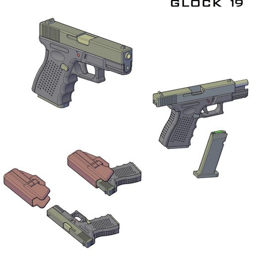 1.jpg ПИСТОЛЕТ И КОБУРА ДЛЯ ПИСТОЛЕТА GLOCK 19