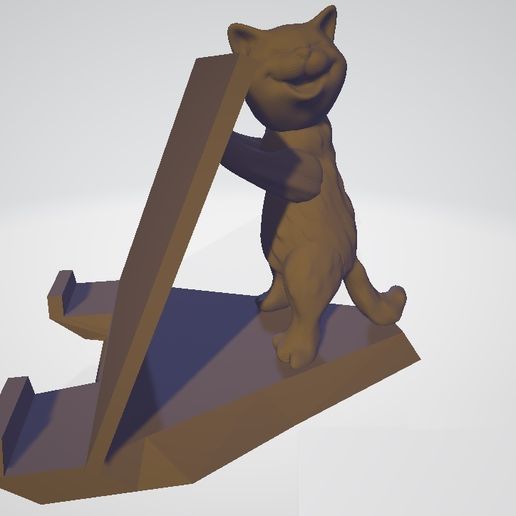 Gato.jpg Download STL file Happy Cat Smartphone Support • Object to 3D print, robotekmania