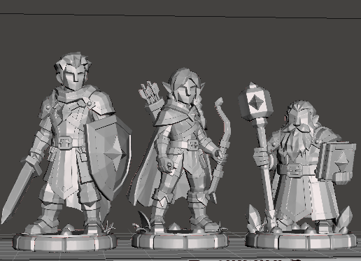 🧝 Low Poly DND Miniature Bundle STL, Fantasy RPG Character Set, Knight ...