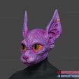 Sphynx_Cat_Mask_STL_3dprintmodel_02.jpg Sphynx Cat Mask Halloween Cosplay Helmet for 3D Print