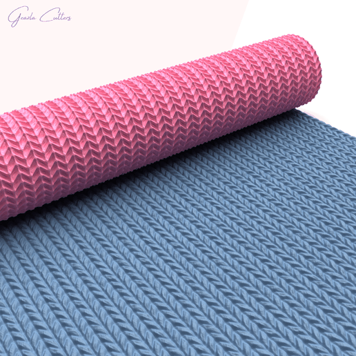 dgdgg.png Knit Texture Roller For Polymer Clay, Fabric Clay Texture Rolling Pin, Polymer Clay Tool, Printable, Digital STL File, No: 1417
