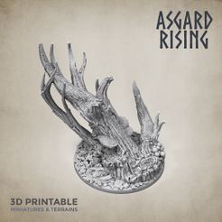 Round_base_50mm_asgard_rising.jpg Archivo STL Terreno forestal en la base 50mm PRESUPUESTO・Diseño de impresora 3D para descargar