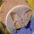 a \ 8 i, { j Butterfly Round Coaster Stencil - Clip on - Fits 100mm round cork coaster