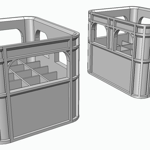 Beer crate Battery Box AAA Stackable Imprint Blank STL STEP