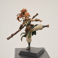 Painted.png Elf Monk Female - Pre-Supported STL Miniature for Fantasy Tabletop RPGs