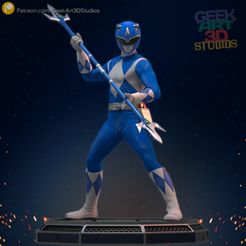 Blue01.jpg Fichier 3D Ranger bleu - Mighty Morphin Power Rangers・Modèle à télécharger et à imprimer en 3D