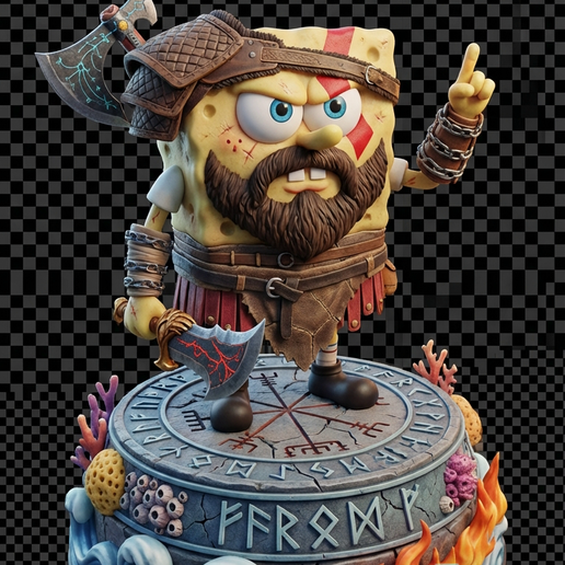 ⚔️ SpongeBob 2 Inspired by God of War - STL for 3D Printing