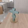 untitled3.png 3D Decorative Cross Vase as 3D Stl File & Flower Vase, 3D Printing, Custom Cross, 3D Print File, Hand Cross, Cross Art, Decorative Vase