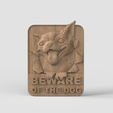 Dog-panel-stl-cnc-3d-model.254.png 3D Model STL CNC file Beware of Dog Panel