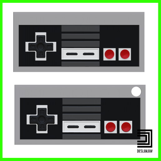 2 FILES - Nes Nintendo Controller Keychain and model Controle 3D model