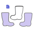 STL00898-1.png 3pc Wellington Boots Bath Bomb Mold