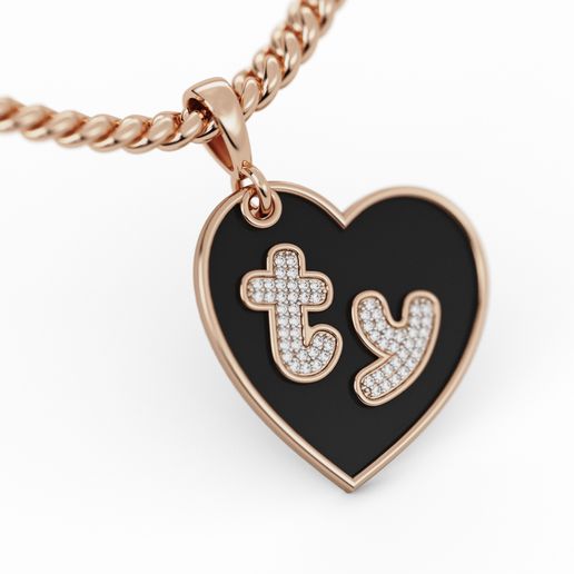 Thank you Diamond  Heart Pendant 3D model