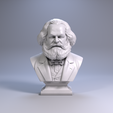 frame_0001.png 卡尔-马克思 - 半身雕像 3D 打印模型 STL 文件，可打印半身雕像