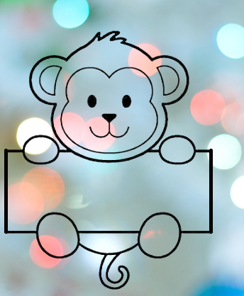 Monkey Plaque Cookie Cutter 3D model