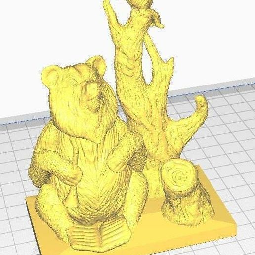 Bear, pipe and bird - 3D model önizlemesi